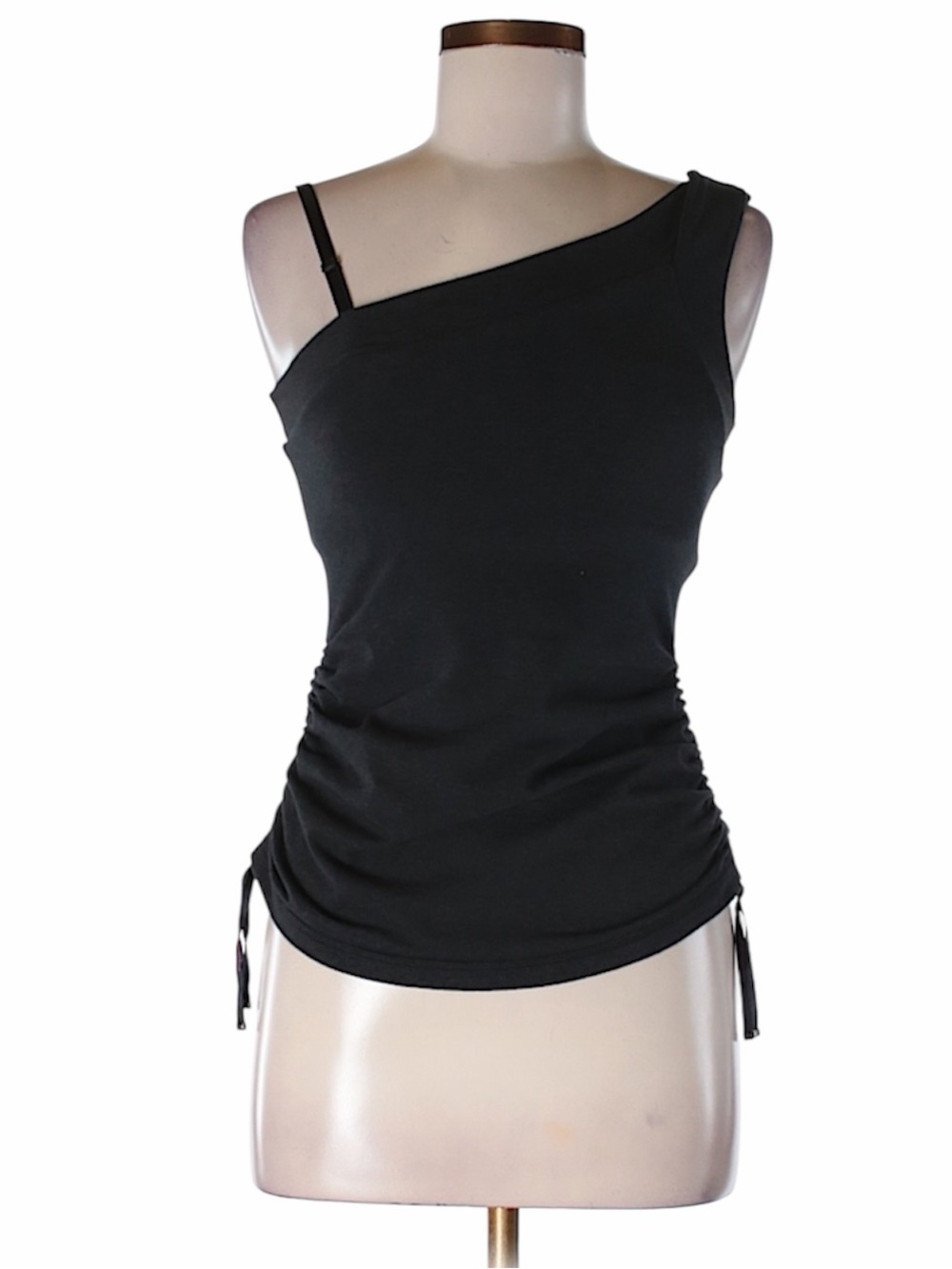 Lululemon Asymmetrical One-Shoulder Ruched Cold Shoulder Tank Charcoal Gray Sz 6